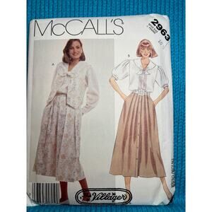 McCalls 2963 sewing pattern vest maxi skirt blouse kitten size 10